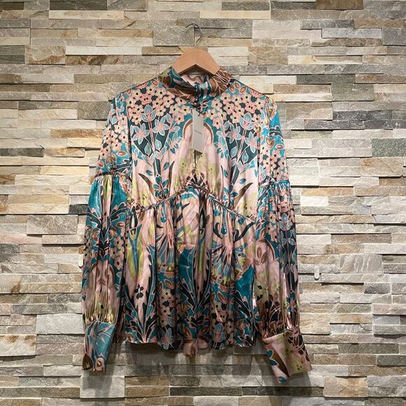 Dea Kudibal Maxine Silk Blouse L | Palazzo Eucalyptus Print, NWT $349 - Picture 10 of 10